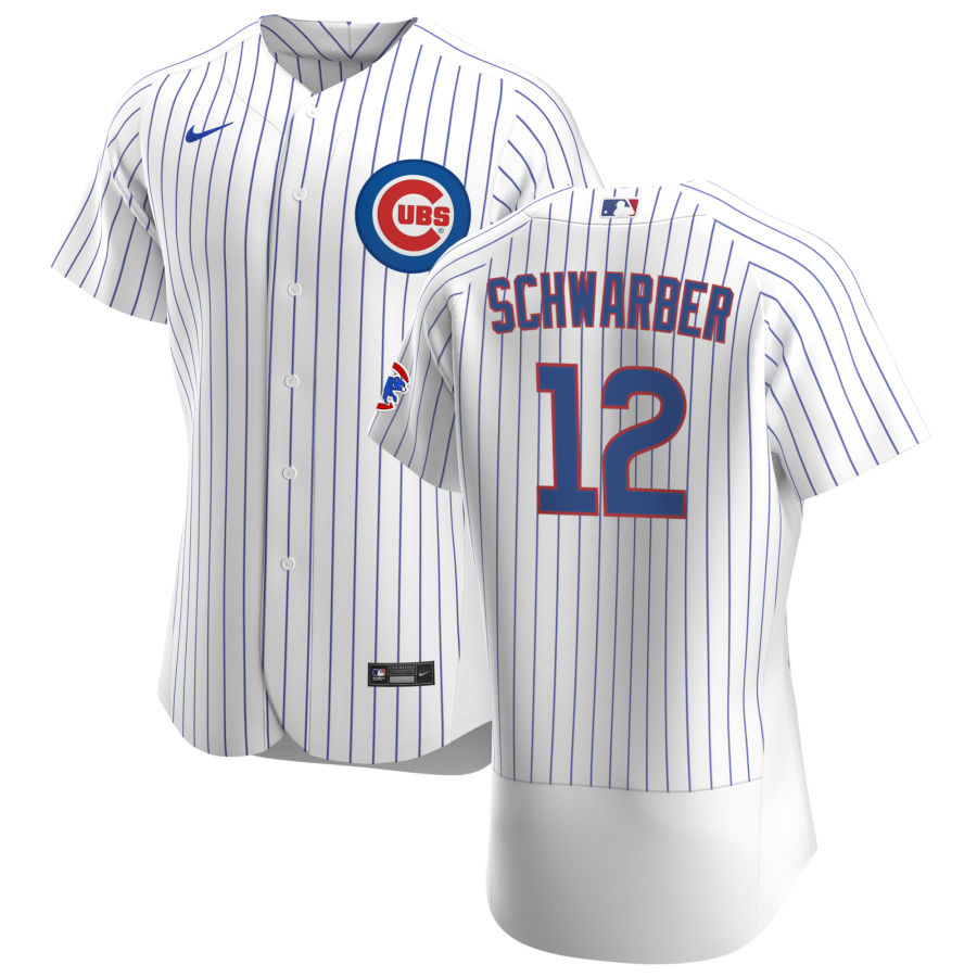 Chicago Cubs #12 Kyle Schwarber Men Nike White Home 2020 Authentic Player Jersey